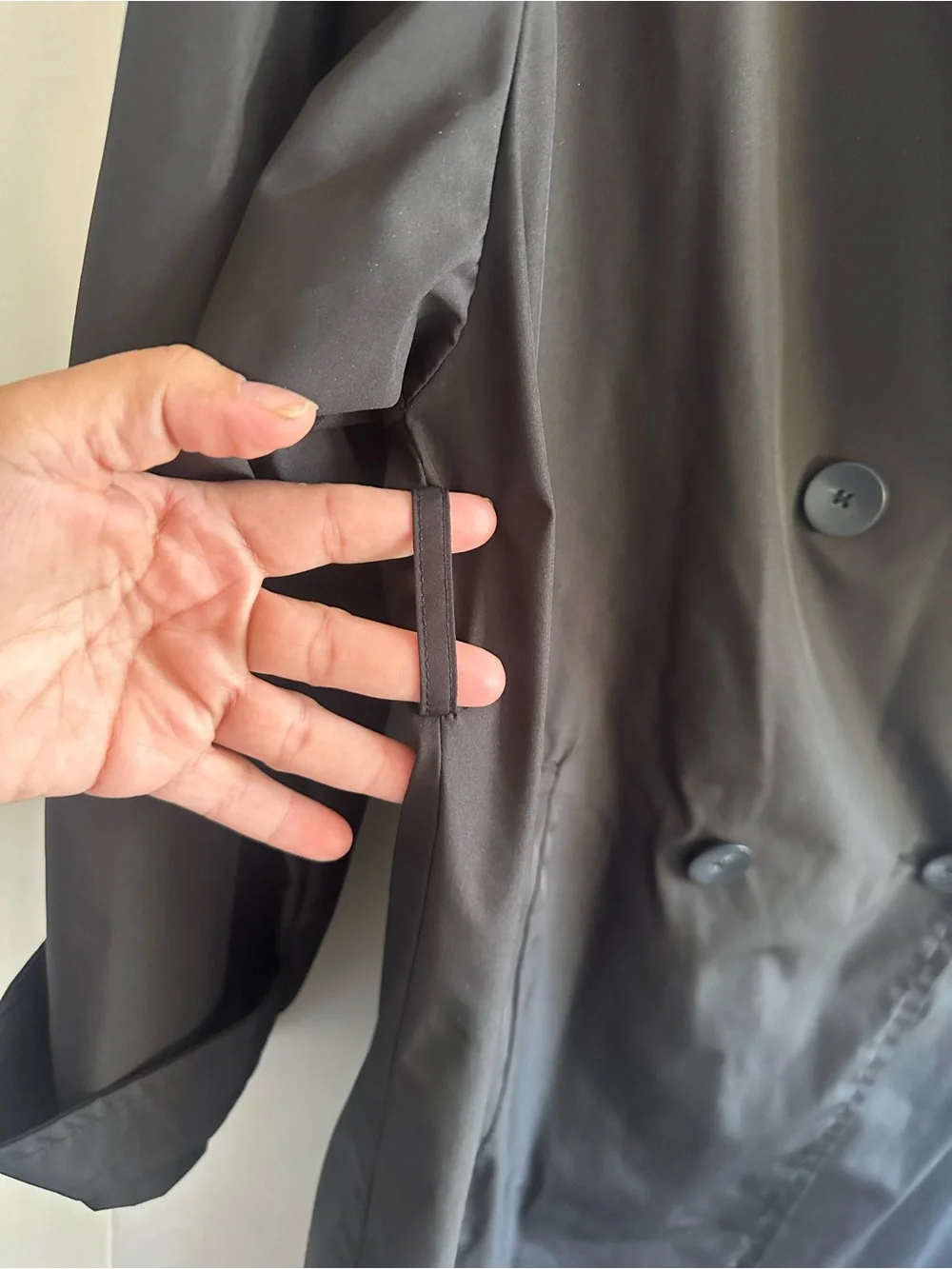 ZARA Black Double-Breasted Trench Coat